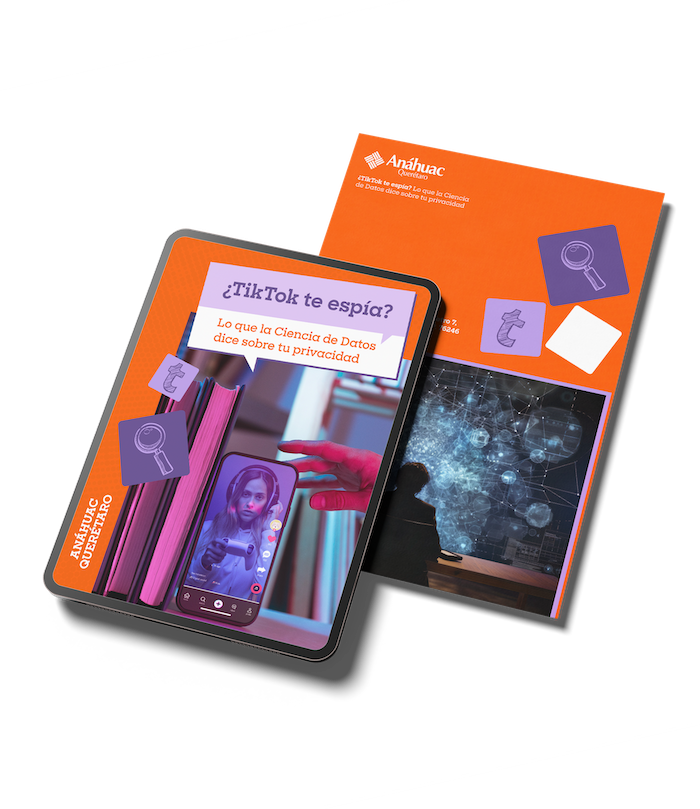 Mockup de whitepaper en tablet con portada de tecnología 