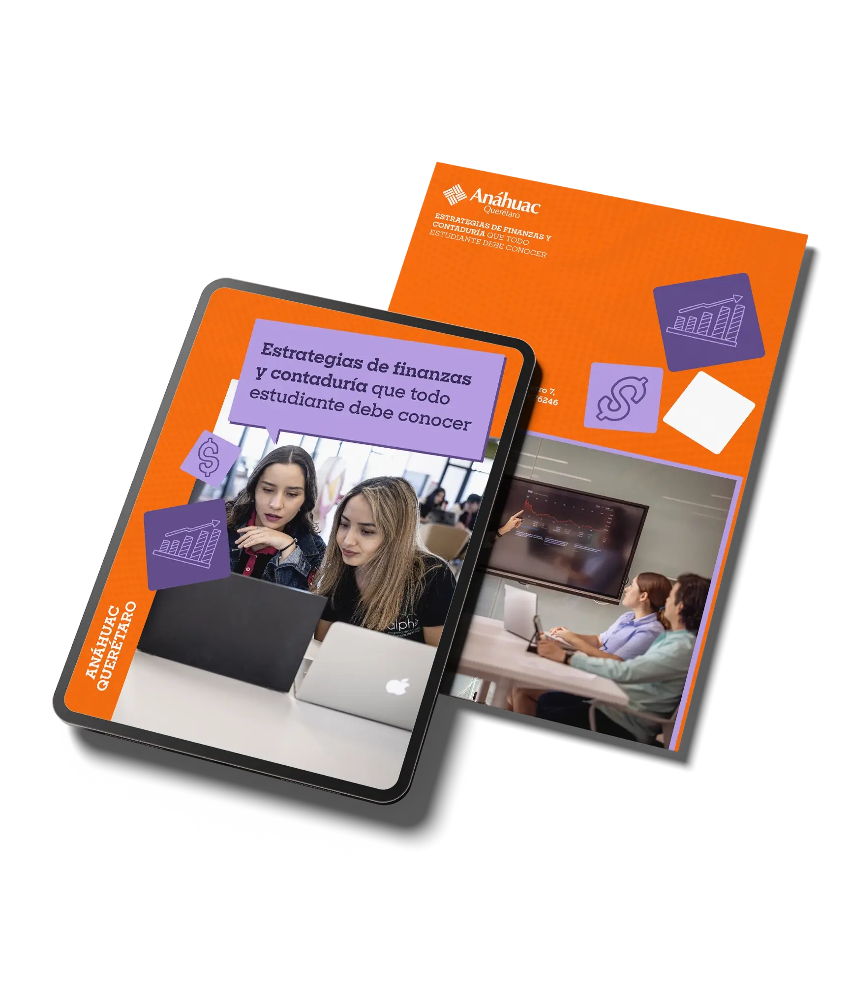 Portada de eBook con dos chicas aprendiendo sobre finanzas y contaduría Portada de eBook con dos chicas aprendiendo sobre finanzas y contaduría